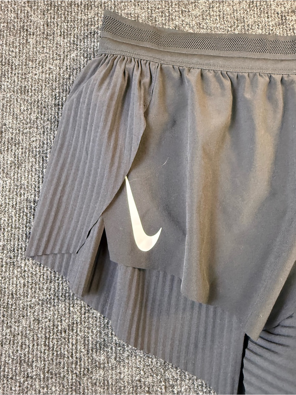 Nike Black Athletic Racing Shorts with White Swoosh women’s small - Picture 3 of 16